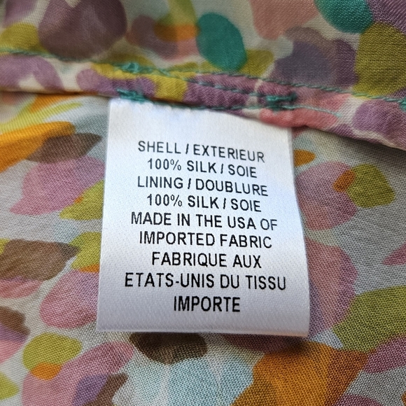 Milly Womens Silk Pastel Confetti Blouson & Matching Tank Under Sz 10 V/Neck - Picture 11 of 15